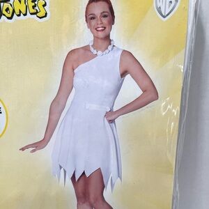 Flintstones Wilma White Women’s medium Halloween Dress Costume New seal bag, ma